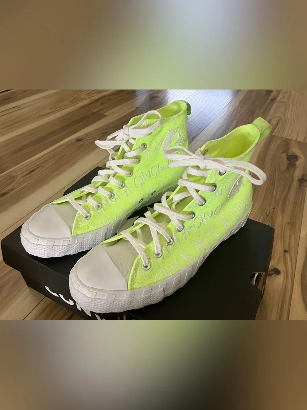 Converse Neon Yellow High-Top Canvas Sneakers Brand New